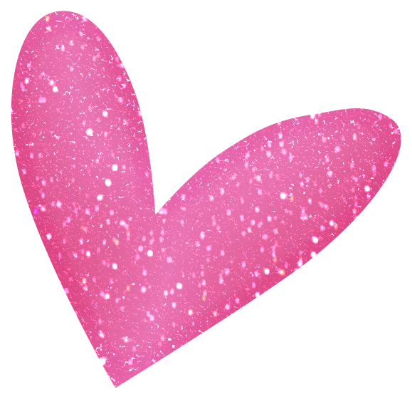 Transparent Glitter Heart Pink for Valentines Day