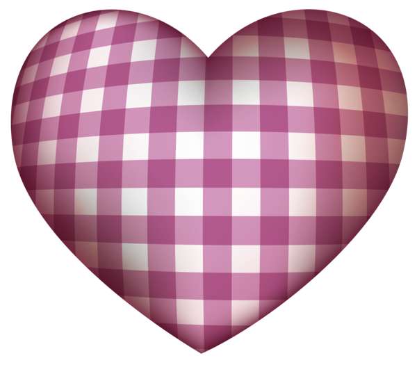Transparent Heart Check Color Pink for Valentines Day