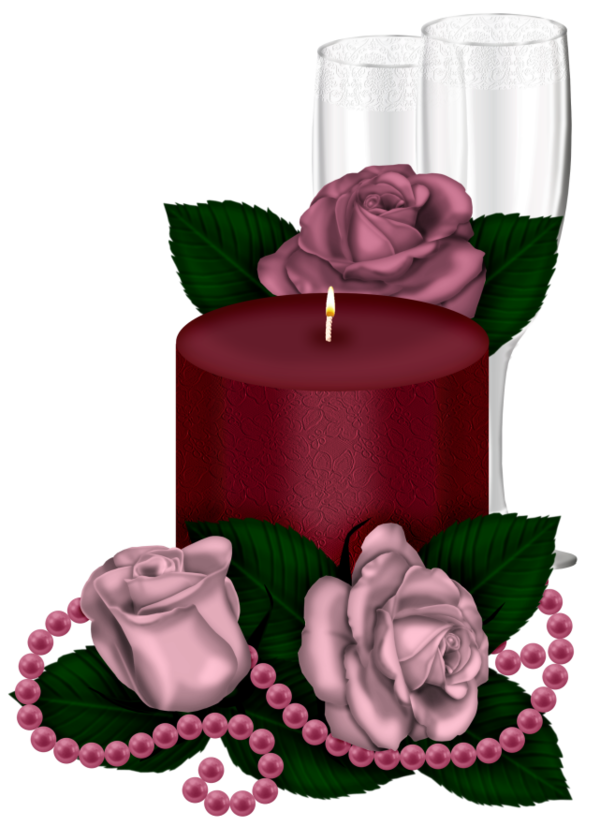 Transparent Candle Purple Birthday Flower Rose Order for Valentines Day