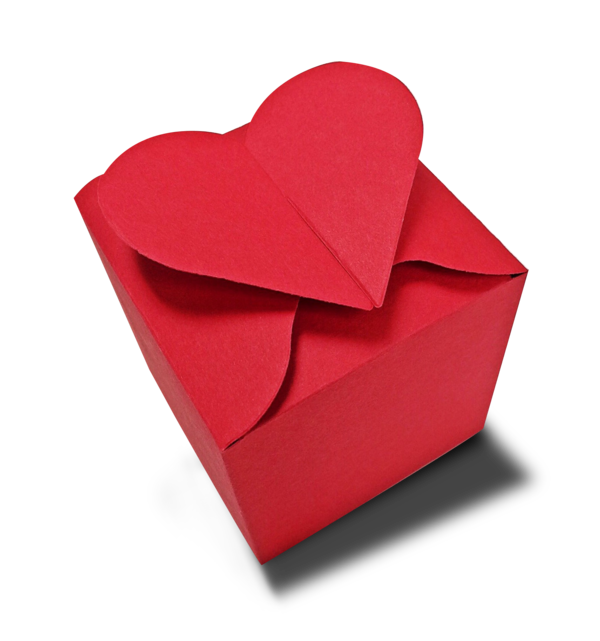 Transparent Paper Red Heart Box for Valentines Day
