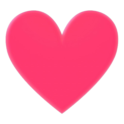 Transparent Heart Magenta Pink for Valentines Day