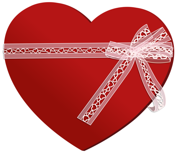 Transparent Ribbon Heart Awareness Ribbon Love for Valentines Day