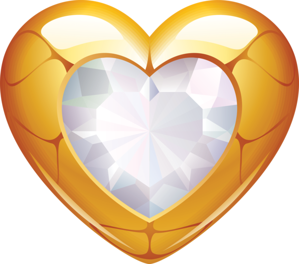 Transparent Heart Rose Gold Orange for Valentines Day