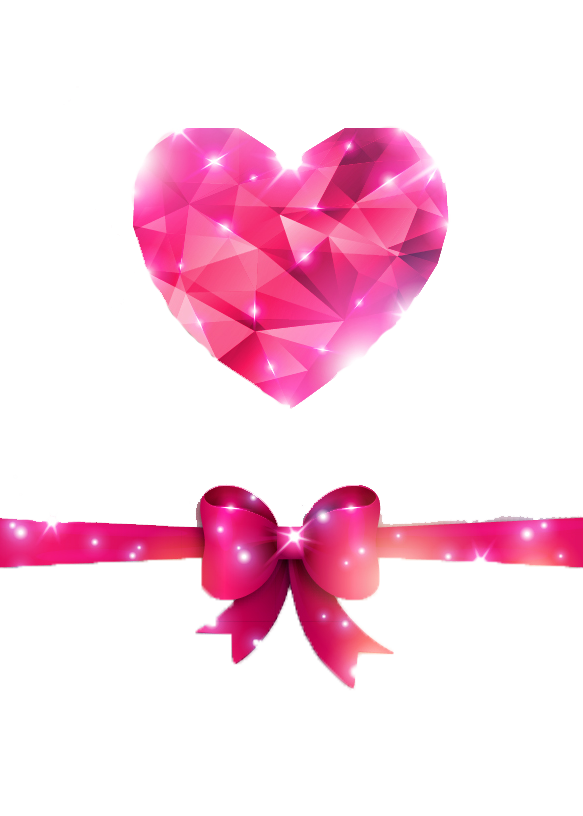 Transparent Paper Diamond Heart Pink for Valentines Day