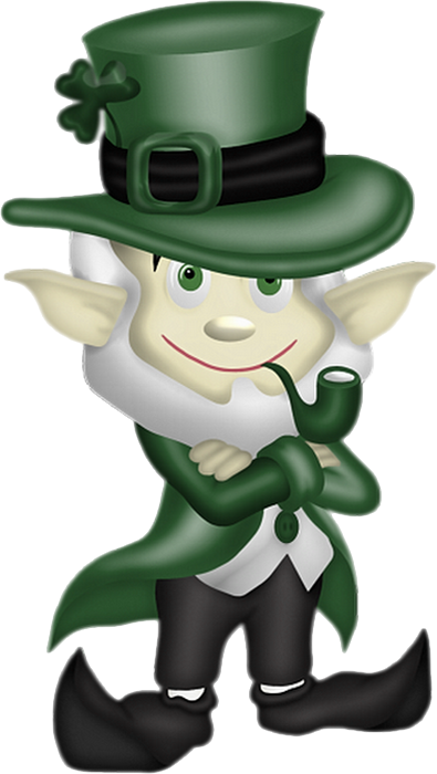 Transparent Cartoon Irish People Leprechaun Figurine for St Patricks Day