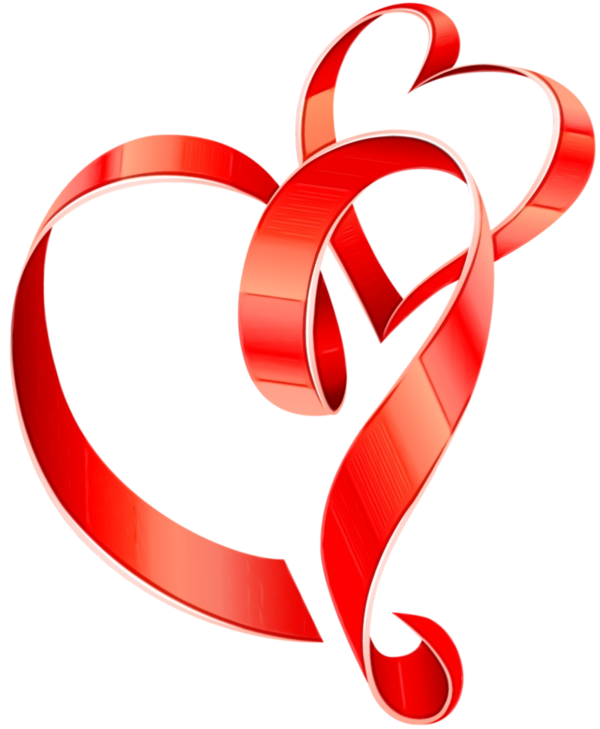 Transparent Heart Red Ribbon for Valentines Day