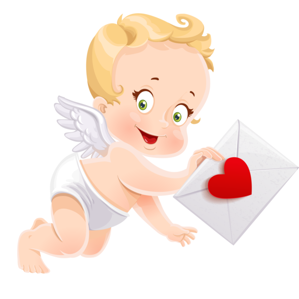 Transparent Cupid Love Angel Cartoon for Valentines Day