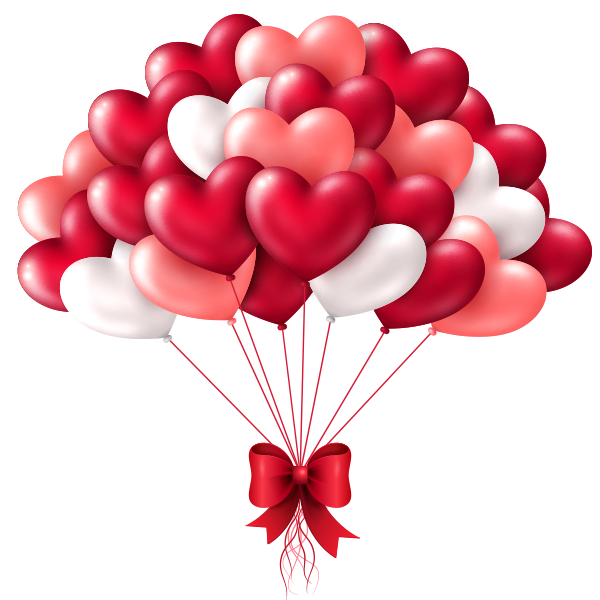 Transparent Balloon Birthday Heart Red for Valentines Day
