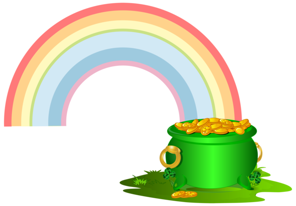 Transparent Rainbow Gold Leprechaun Green Line for St Patricks Day