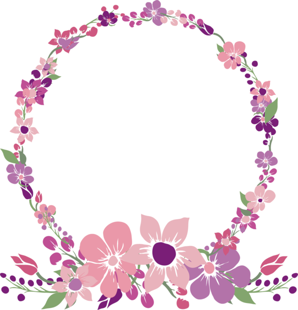 Transparent Borders And Frames Floral Design Flower Pink Lei for Mothers Day