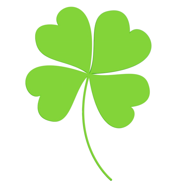Transparent Leaf Green Shamrock for St Patricks Day