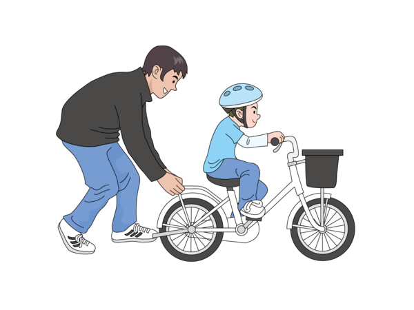 Transparent Fathers Day Cartoon Father Bicycle Vehicle for Fathers Day