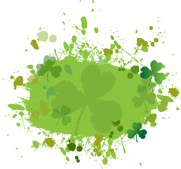 Transparent Green Ink Ribbon Leaf for St Patricks Day