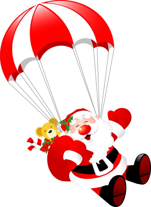 Transparent Santa Claus Parachute Christmas for Christmas
