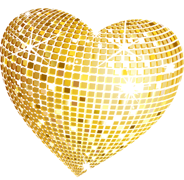 Transparent Heart Disco Gold Basket for Valentines Day