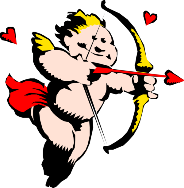 Transparent Cupid Arrow Heart Cartoon Sticker for Valentines Day