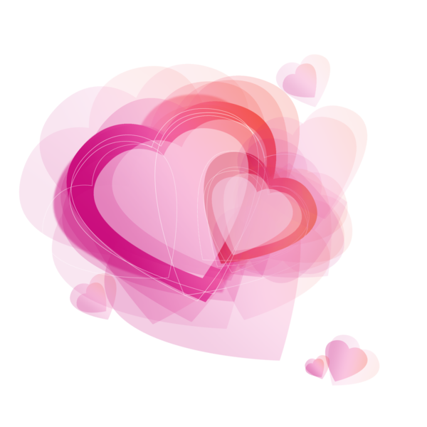 Transparent Heart Poster Pink for Valentines Day