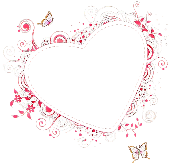 Transparent Heart Text Pink for Valentines Day