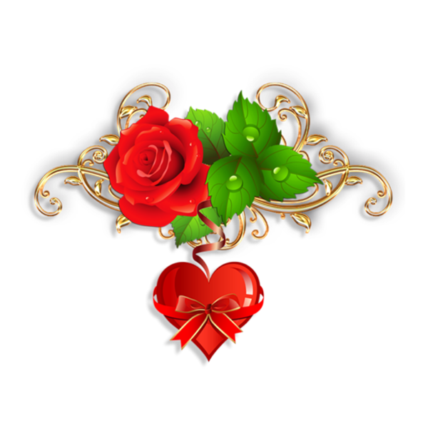 Transparent Rose Flower Love Heart Valentines Day for Valentines Day