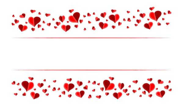 Transparent Heart Web Banner Love Red for Valentines Day