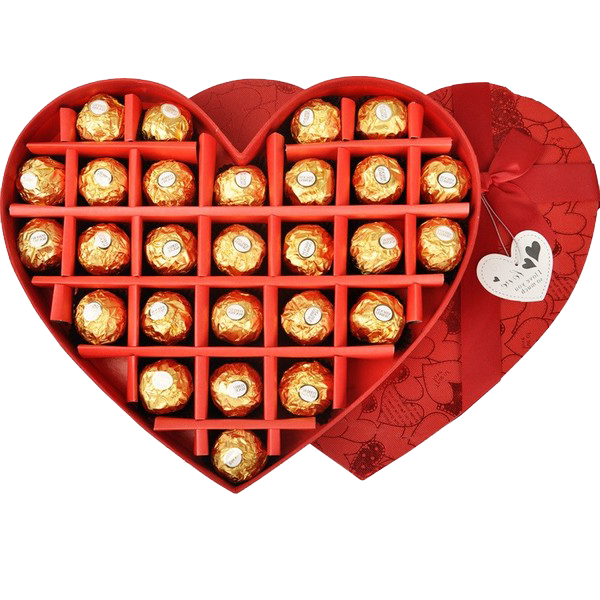 Transparent Ferrero Rocher Gummi Candy Chocolate Bar Heart for Valentines Day