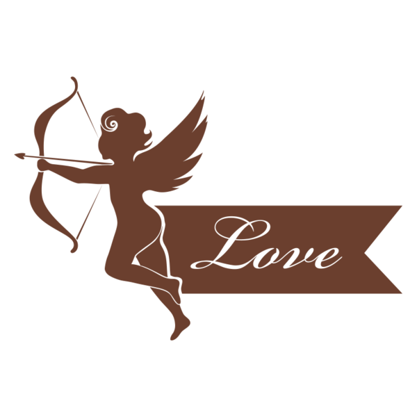 Transparent Cupid Venus Eros Joint Logo for Valentines Day