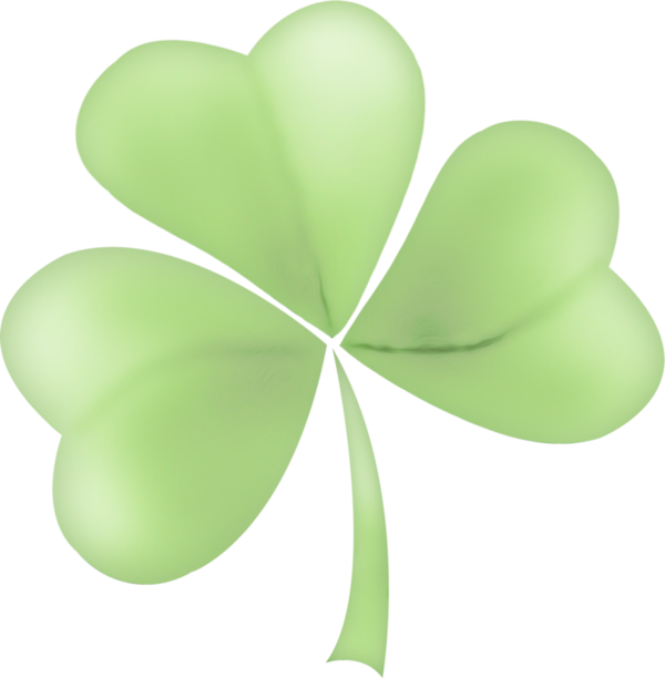 Transparent Green Leaf Shamrock for St Patricks Day