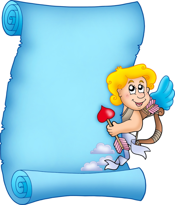 Transparent Drawing Cupid Parchment Toddler Cartoon for Valentines Day