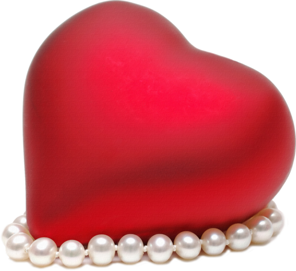 Transparent Heart Pearl Love Red for Valentines Day