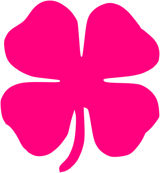 Transparent Fourleaf Clover Clover Shamrock Pink Butterfly for St Patricks Day