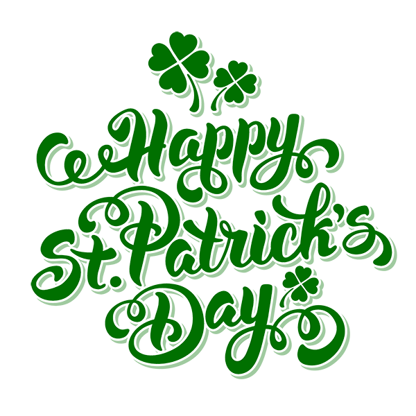 Transparent Calligraphy Lettering Logo Text Green for St Patricks Day