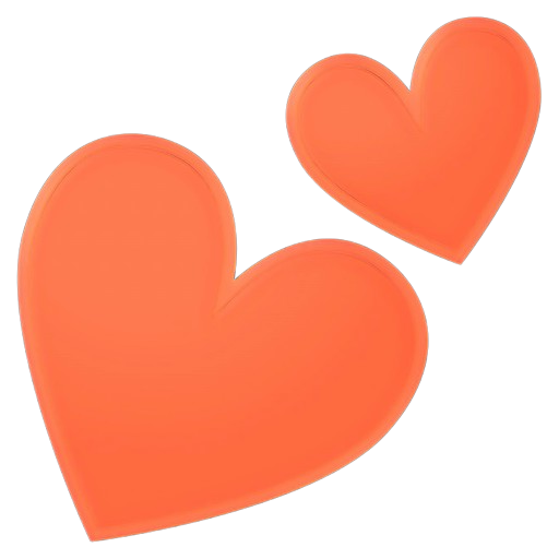 Transparent Heart M095 Orange for Valentines Day