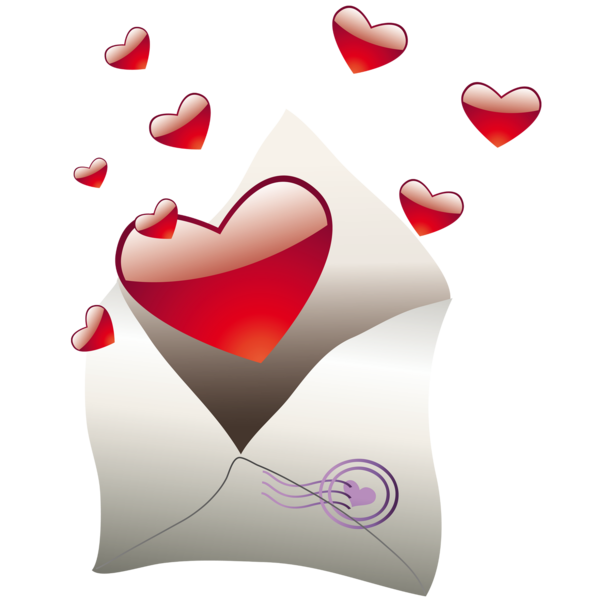 Transparent Heart Letter Love Letter Red for Valentines Day