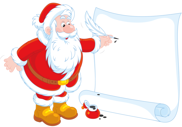 Transparent Santa Claus Writing Letter Recreation Christmas Ornament for Christmas