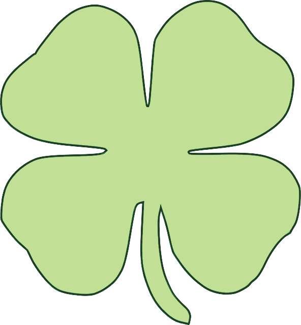 Transparent Green Leaf Shamrock for St Patricks Day