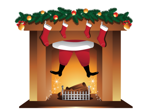 Transparent Santa Claus Fireplace Chimney Decor Christmas Decoration for Christmas