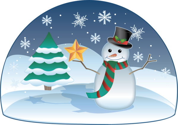 Transparent Winter Holiday Snowman Fir for Christmas