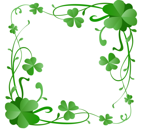 Transparent Clover 17 March Shamrock Green Flower for St Patricks Day