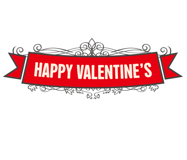 Transparent Valentines Day Gift Love Red Text for Valentines Day