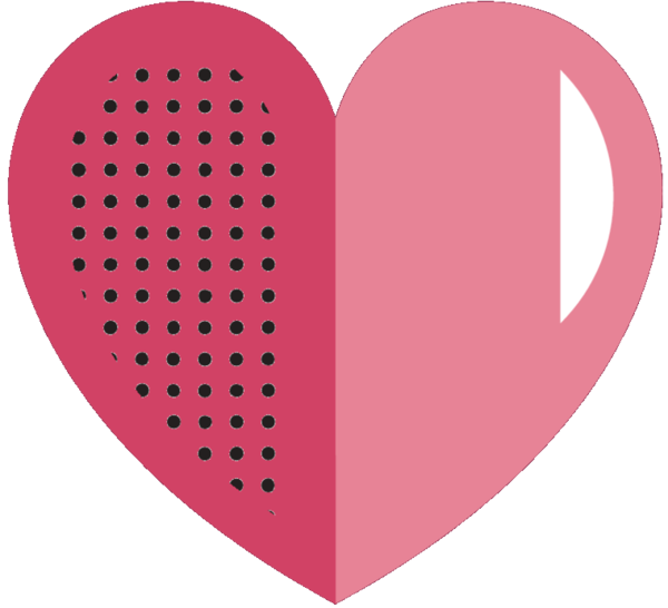 Transparent Heart Line Magenta Pink for Valentines Day