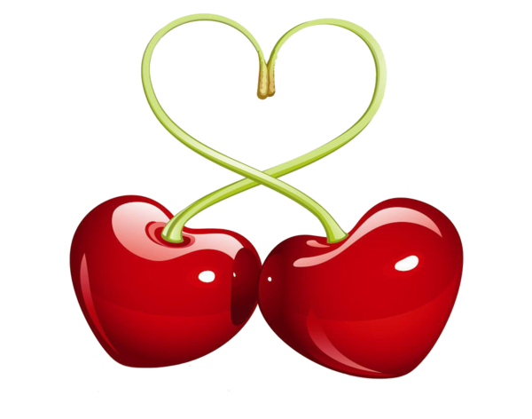 Transparent Cherry Pie Cherry Heart Love for Valentines Day