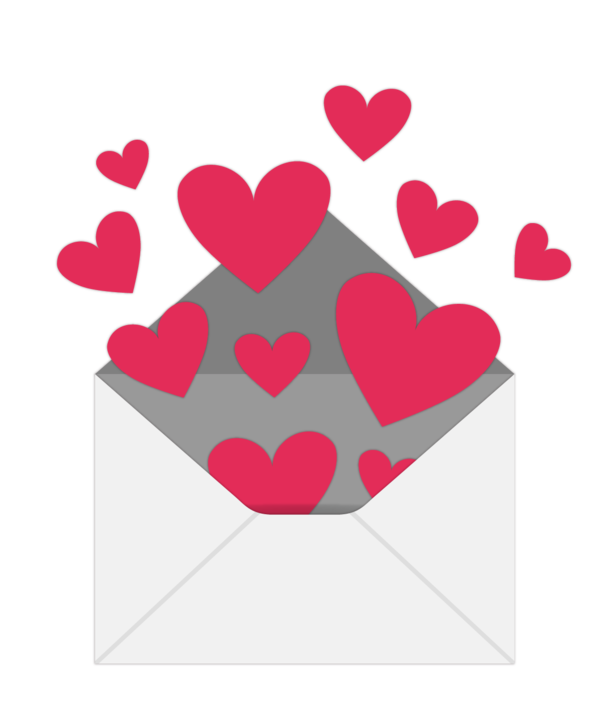 Transparent Envelope Valentines Day Heart Love for Valentines Day