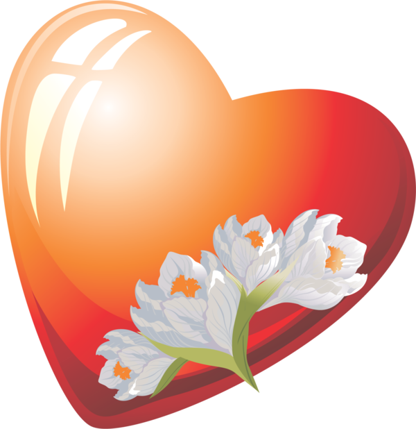 Transparent Sticker Love Drawing Heart Flower for Valentines Day