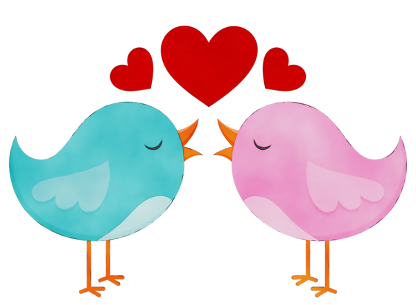 Transparent Lovebird Bird Wedding Love Heart for Valentines Day