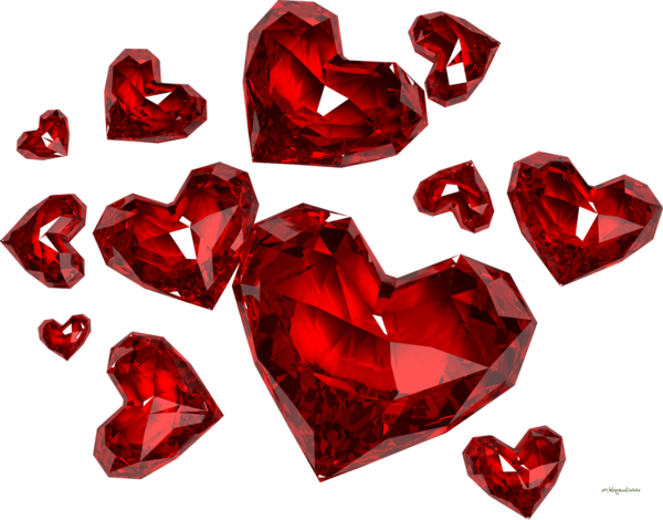 Transparent Heart Diamond Red Diamonds Ruby for Valentines Day