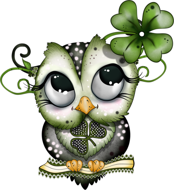 Transparent Owl Bird Barn Owl Plant for St Patricks Day