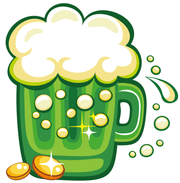 Transparent Saint Patricks Day Beer Shamrock Green for St Patricks Day