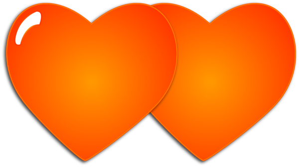 Transparent Love Heart Orange for Valentines Day