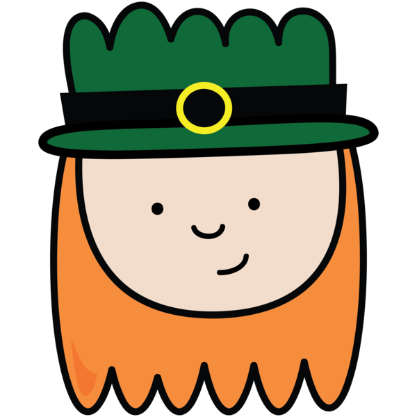 Transparent Hat Leprechaun Saint Patricks Day Green Facial Expression for St Patricks Day