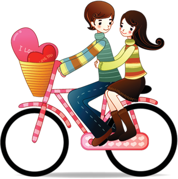 Transparent Love Romance Couple Recreation Bicycle for Valentines Day